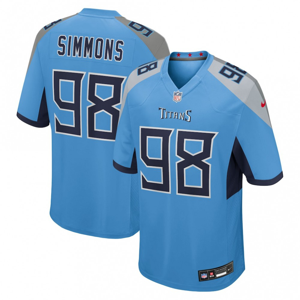 Jeffery Simmons Tennessee Titans Nike Team Game Jersey - Light Blue-GridironStore